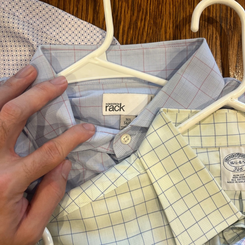 Nordstrom Rack Men's Plaid Button-Up Shirts - Blue, Cream, White - Picture 3 of 8